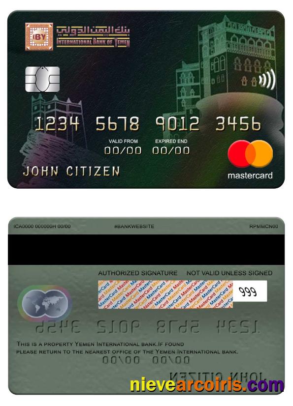 Yemen International bank mastercard